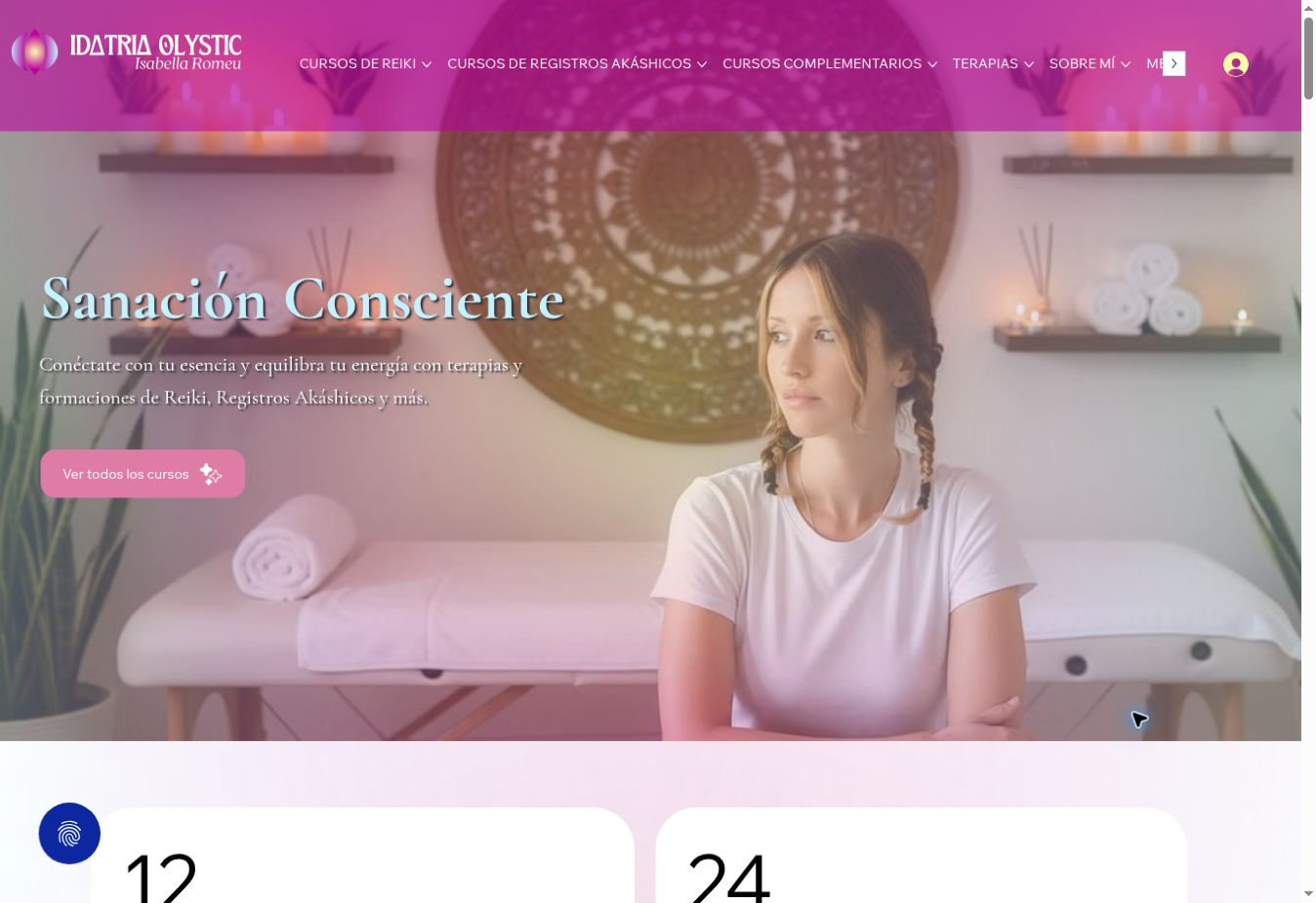 Captura real de la web de Idatria Olystic